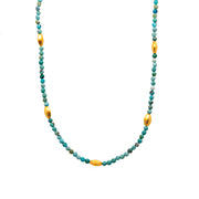 Bliss 2 mm Gemstone Necklace Collection in 24K Gold Vermeil Turquoise